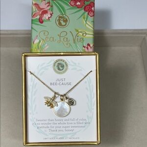 Spartina 449 18k GP Bee and Heart Necklace Sea La Vie